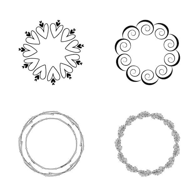 Eenvoudige vectormandala bloemenframes