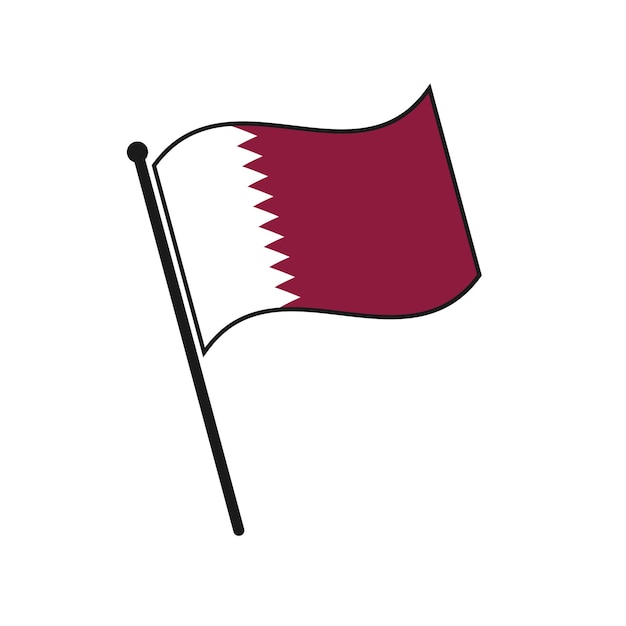 Eenvoudige vlag Qatar pictogram geïsoleerd op een witte achtergrond