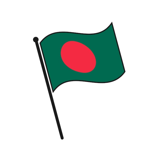 Eenvoudige vlag van Bangladesh pictogram geïsoleerd op een witte achtergrond