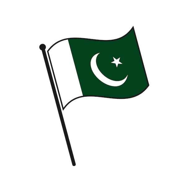 Eenvoudige vlag van pakistan pictogram geïsoleerd op een witte achtergrond