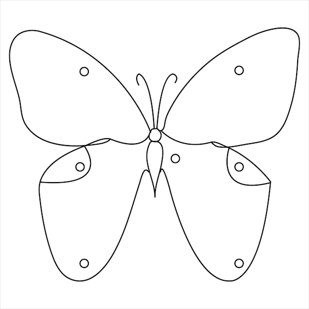 Vector eenvoudige vlinder continue enkele lijn kunst tekening en vlinder lijn kunst vector illustratie.