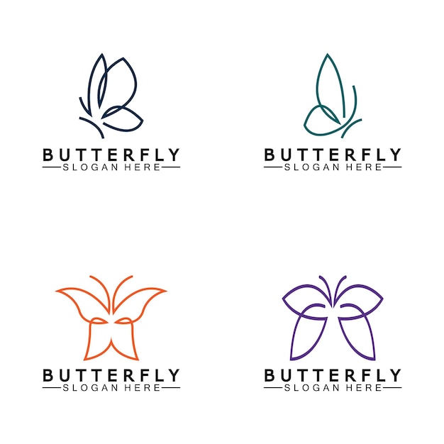 Eenvoudige vlinder monoline logoVector illustratie