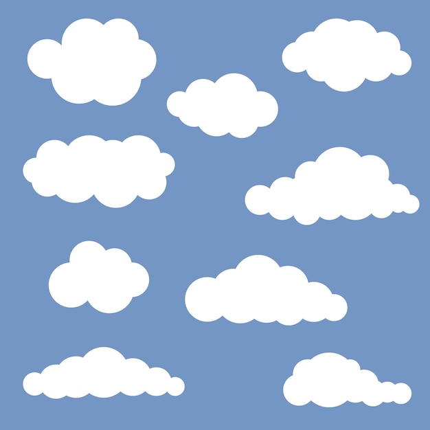 Eenvoudige witte wolken in de lucht. Vector