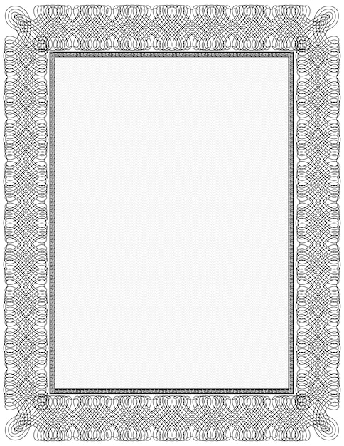 Vector eenvoudige zwart-witte rand van het certificaatkader.