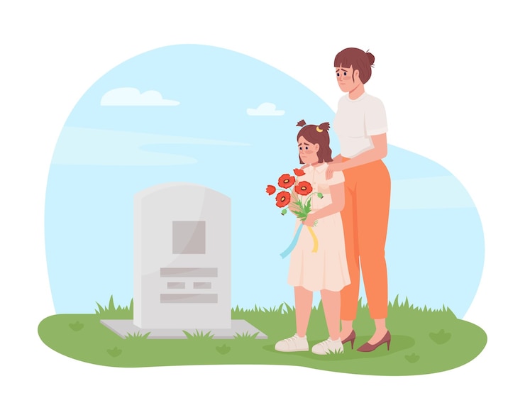 Vector eer van gevallen oekraïense held 2d vector geïsoleerde illustratie
