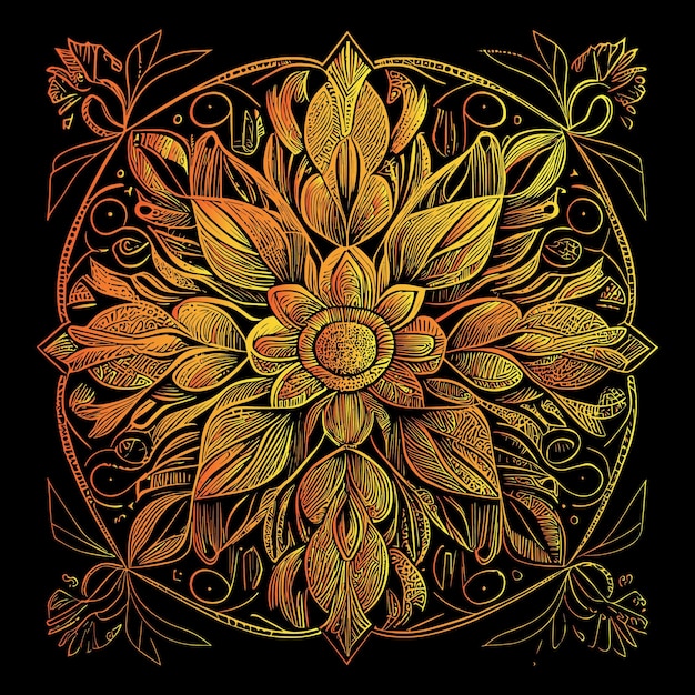 Eerie and beautiful, this dark flower illustration evokes mystery with its intricate details