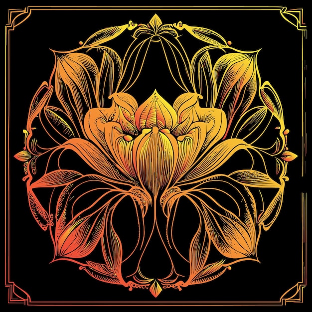 Eerie and beautiful, this dark flower illustration evokes mystery with its intricate details