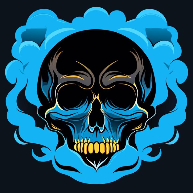 Vector eerie skull in isolated design