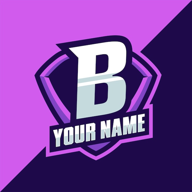 Vector eerste b gaming esport logo ontwerpsjabloon inspiratie