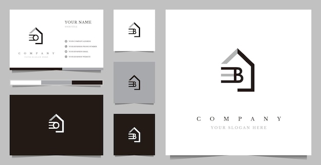 Vector eerste b real estate logo design vector