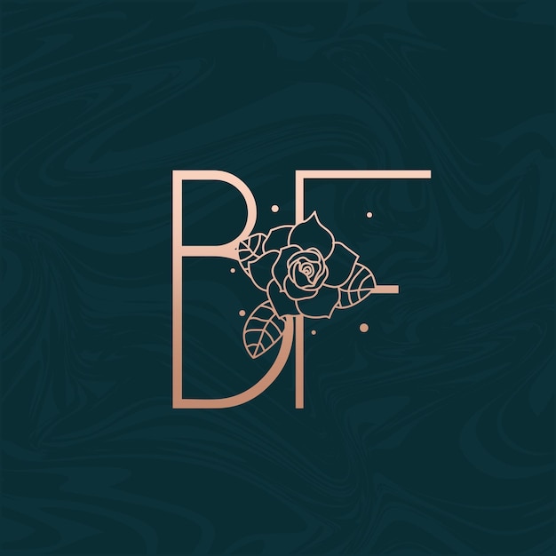 Eerste BF Flower Beauty Letter Logo Marble Design Vector