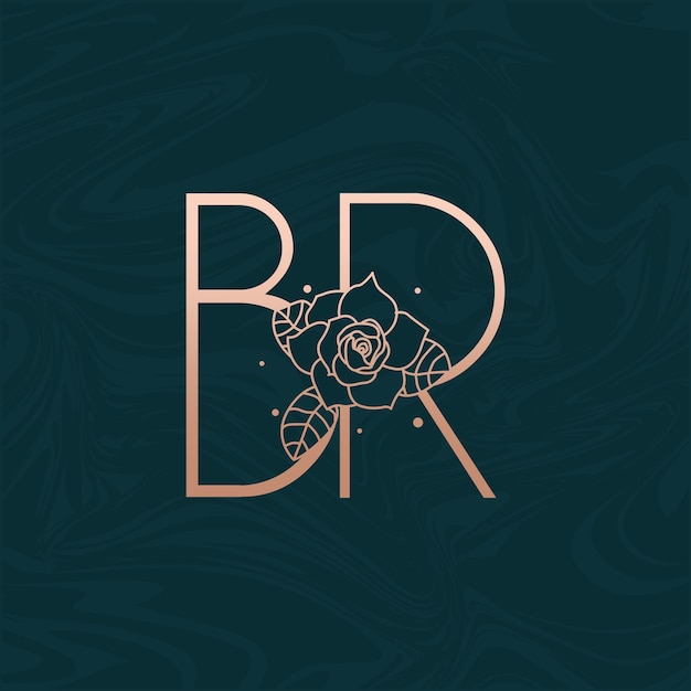 Eerste BR Flower Beauty Letter Logo Marble Design Vector