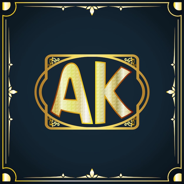 Vector eerste brief ak royal luxe logo sjabloon