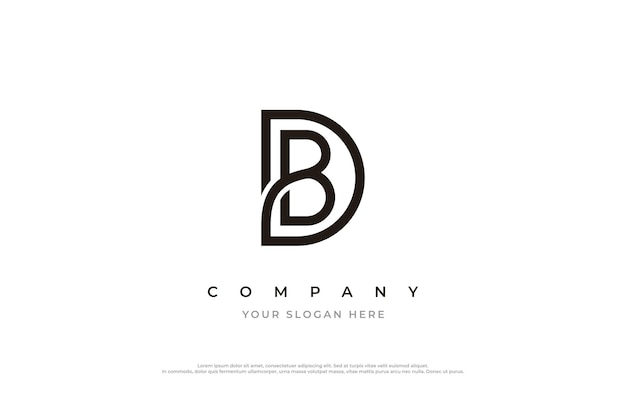 Eerste brief BD Logo of DB Monogram Logo ontwerp Vector