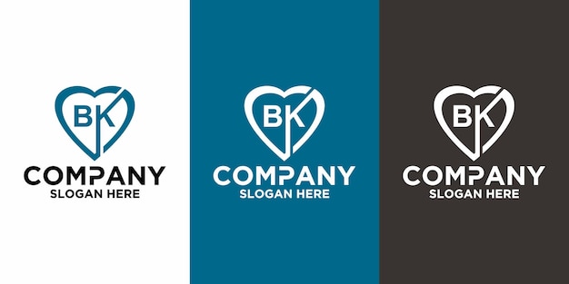 Eerste brief BK logo vector ontwerpsjabloon