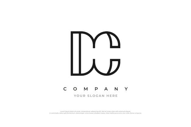 Eerste brief dc logo design vector