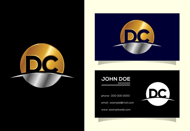 Vector eerste brief dc logo ontwerpsjabloon. grafisch alfabetsymbool voor bedrijfsidentiteit