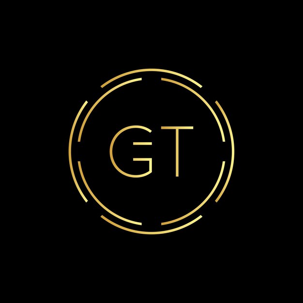 Eerste brief GT Creative Logo Design vector sjabloon digitale luxe brief GT logo Design