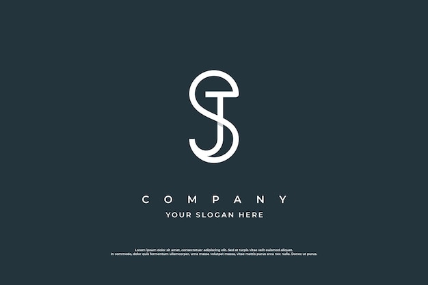 Eerste brief JS Logo ontwerp Vector sjabloon