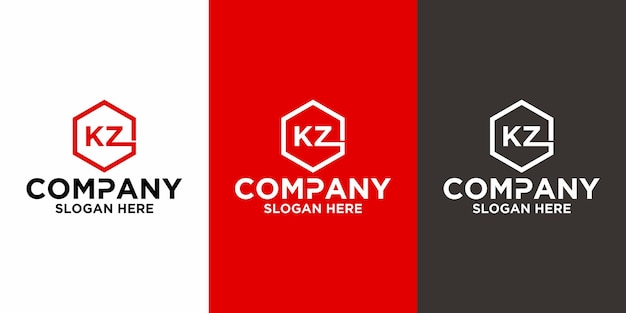 Vector eerste brief kz logo vector ontwerpsjabloon