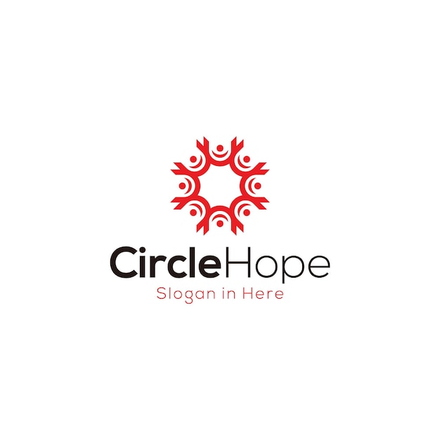 Vector eerste brief logo met cirkel mensen symbool