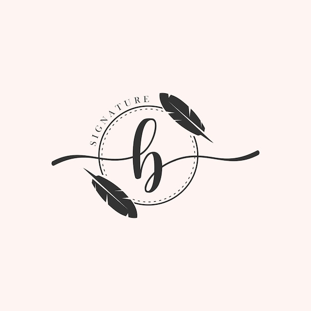 Eerste brief luxe schoonheid bloeit ornament monogram logo B
