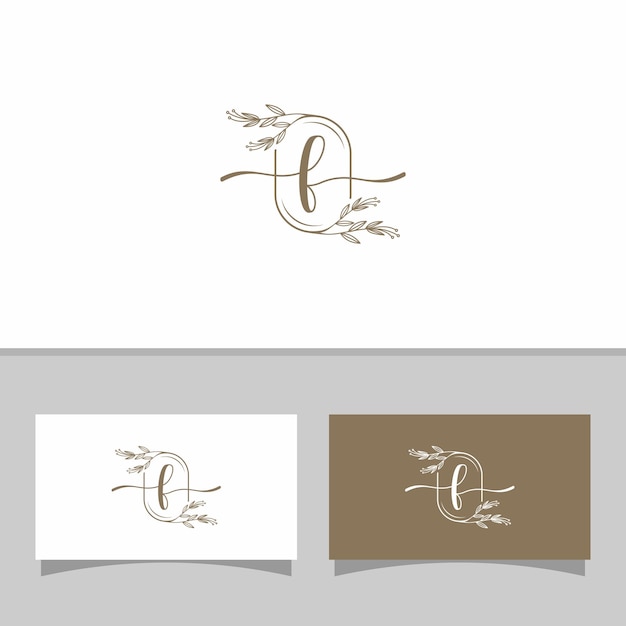 Eerste brief luxe schoonheid bloeit ornament monogram logo F