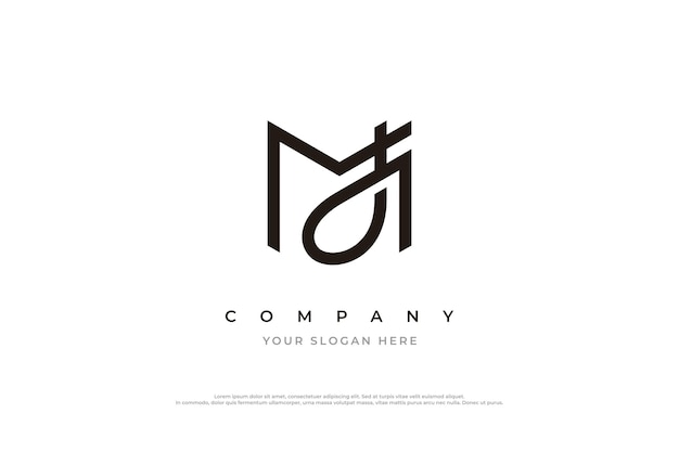 Eerste brief MJ Logo of JM Monogram Logo ontwerp Vector