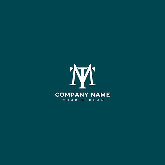 Eerste brief MT logo vector ontwerpsjabloon