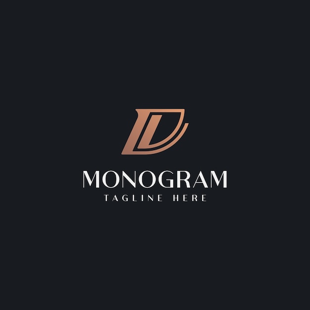 Eerste DL LD DL Monogram Logo sjabloon Eerste gebaseerde letterpictogram Logo