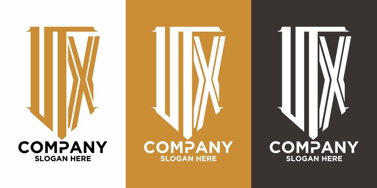 Vector eerste drie letter vorm logo vector utx