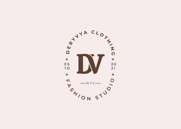 Eerste DV letter logo ontwerp sjabloon illustraties