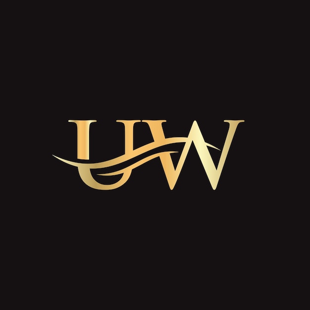 Eerste gekoppelde letter UW-logo-ontwerp Moderne letter UW-logo-ontwerpvector met moderne trendy