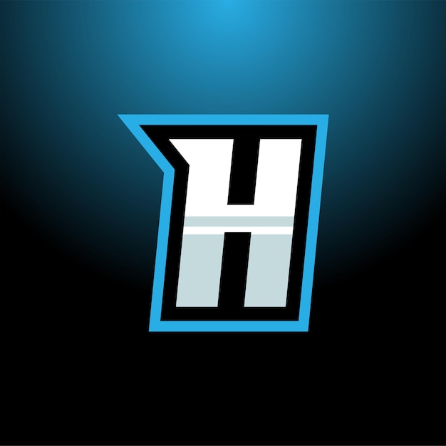 Eerste H Gaming Esport Logo ontwerpsjabloon inspiratie