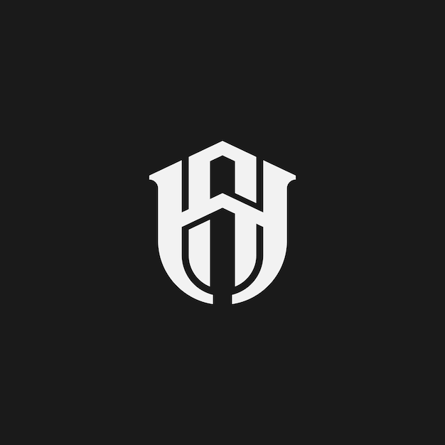 Eerste HA AH HA Monogram Logo sjabloon vectorillustratie geïsoleerd in zwart witte achtergrond