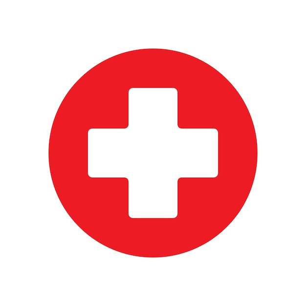 Eerste hulp medisch teken plat pictogram voor apps en website Vectorillustratie geïsoleerd op een witte achtergrond