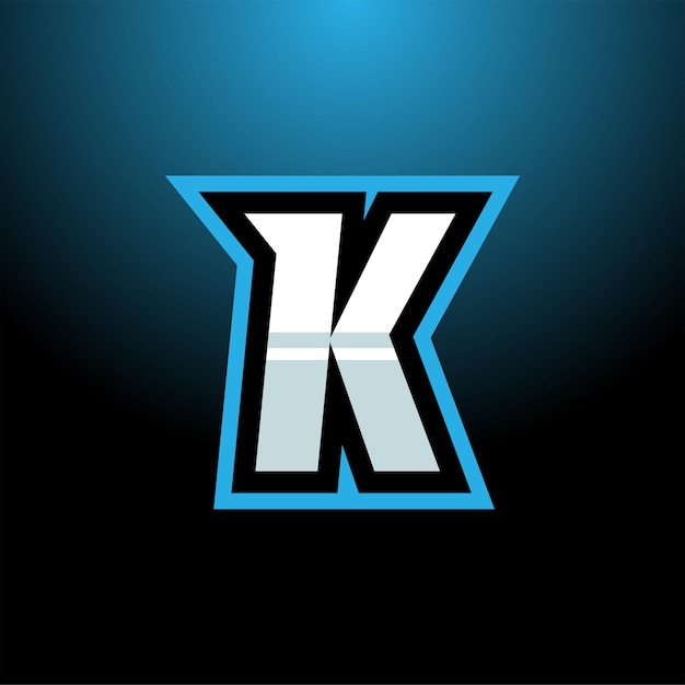 Eerste K Gaming Esport Logo ontwerpsjabloon inspiratie