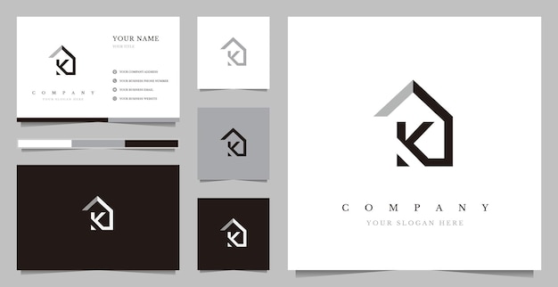 Eerste k real estate logo design vector