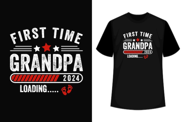 Vector eerste keer opa est 2024 loading wordt binnenkort papa opa t-shirt