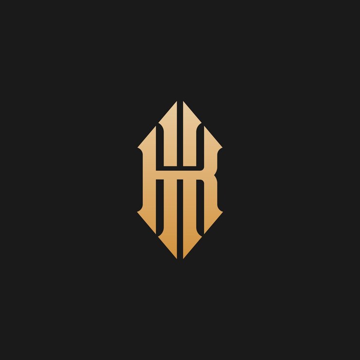 Eerste KH HK Monogram Logo sjabloon vectorillustratie geïsoleerd in zwart witte achtergrond