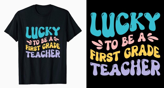 Vector eerste klas lerarendag typografie tshirt ontwerp