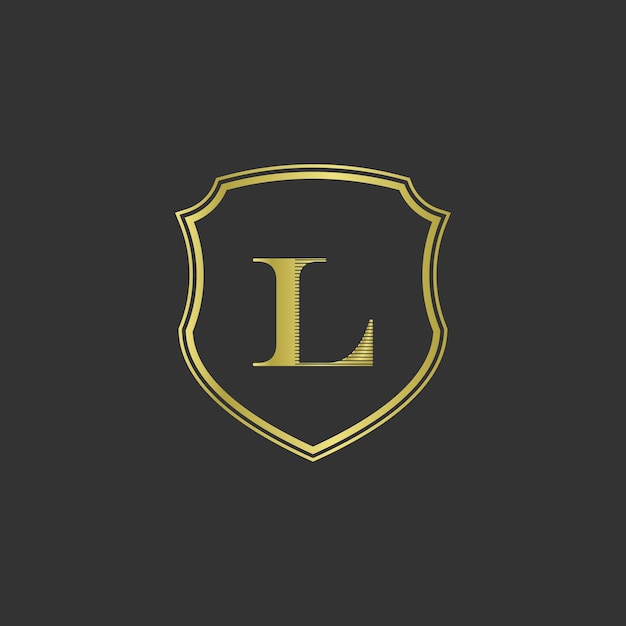 eerste l gouden kleur logo elegant