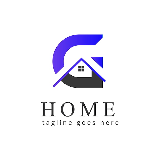 Vector eerste laatste g en home onroerend goed logo ontwerpsjabloon