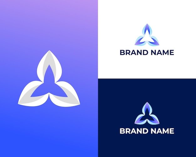 Eerste letter A met blad modern logo-ontwerp