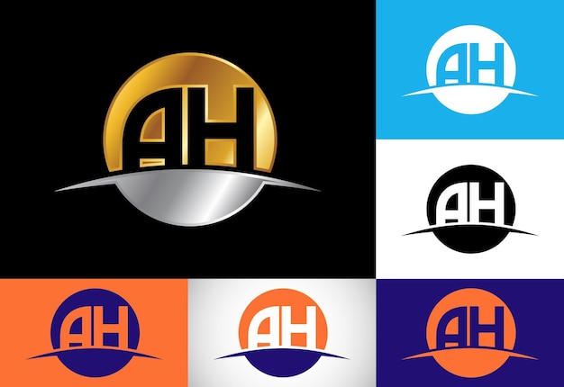 Eerste letter AH Logo ontwerp Vector grafisch alfabet symbool voor Corporate Business Identity