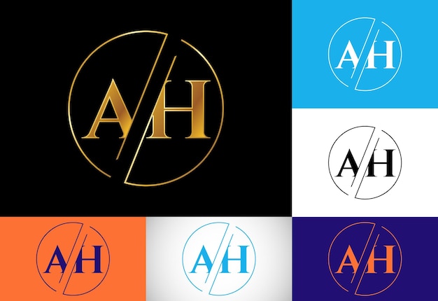 Eerste letter ah logo ontwerp vector grafisch alfabet symbool voor corporate business identity