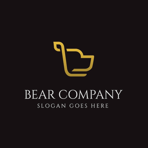 Eerste letter B beer logo-ontwerp