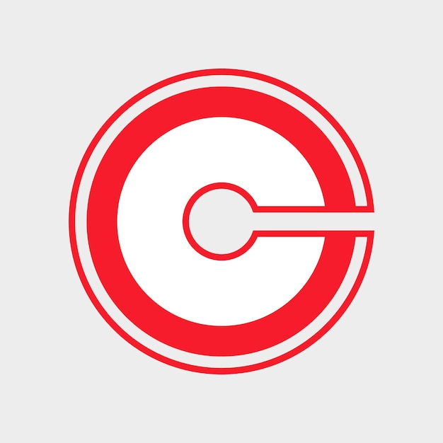 Eerste Letter c-logo. Rode en witte letter c pictogram.