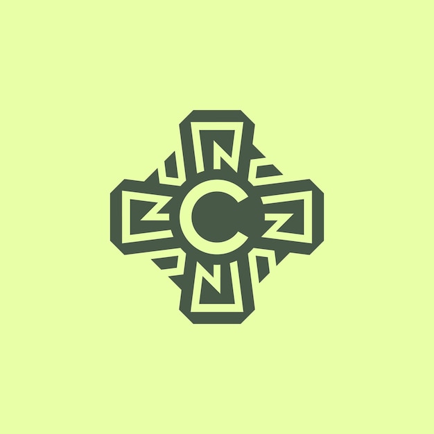 Eerste letter C moderne technologie circuit patroon embleem logo