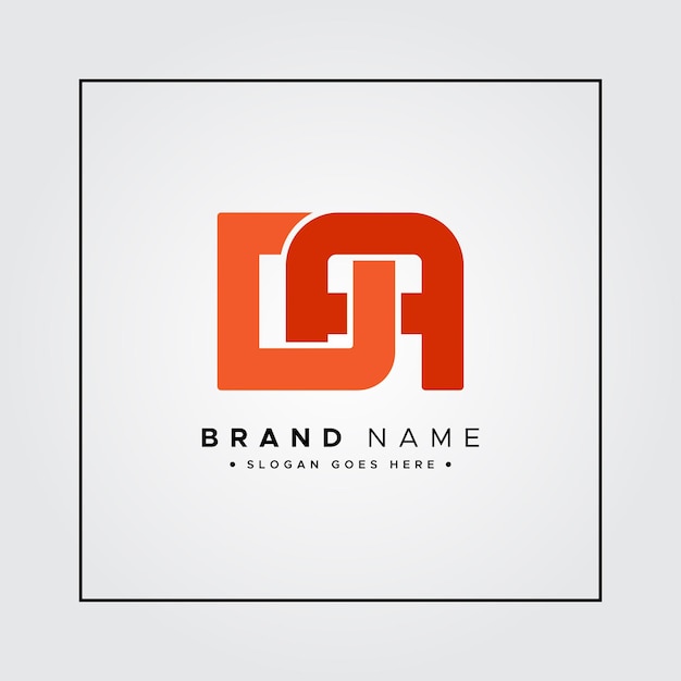 Eerste letter DA Logo Minimale bedrijfslogo voor alfabet D en A